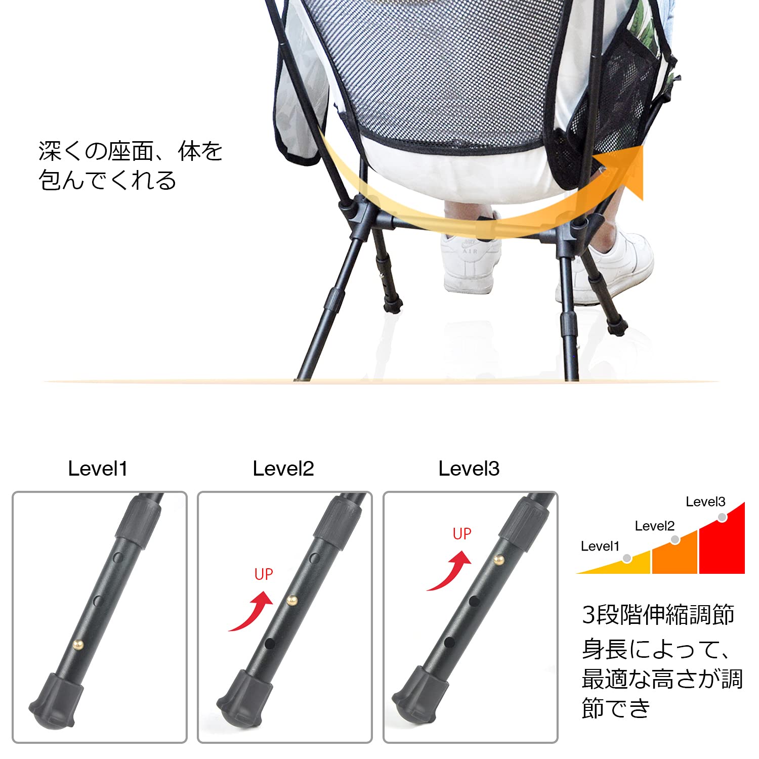 Amazon.co.jp: MECHHRE アウトドアチェア ハイバックチェア